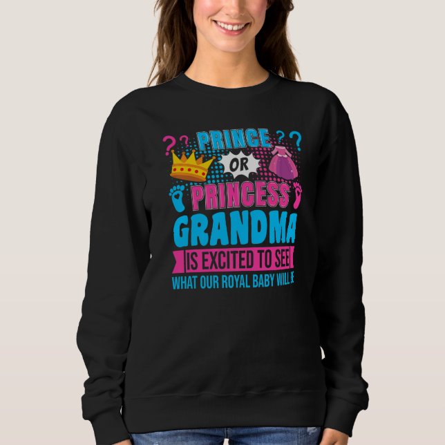 Camiseta Prince or Princess Grandma Baby Gender Reveal Part (Frente)