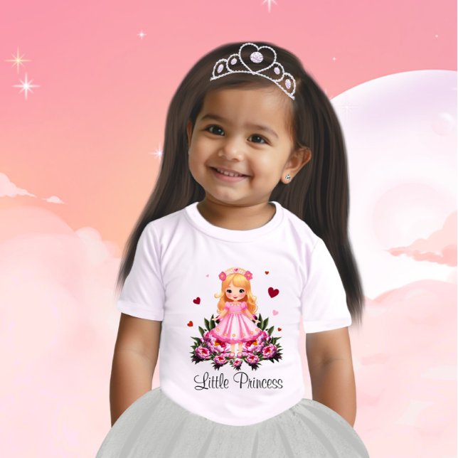 Camiseta Princesa adorável com flores (Criador carregado)