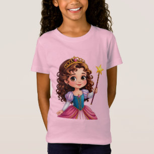 Camiseta Princesa Adorável Segurando Varinha Mágica