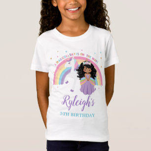 Camiseta Princesa Africana Unicorn Rainbow - Outfit