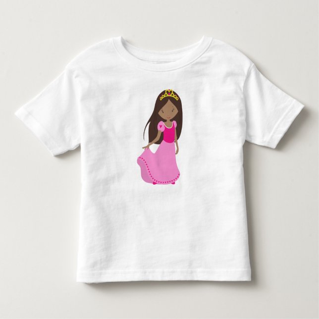Camiseta Princesa Afro-Americana, Rainha, Coroa, Vestido de (Frente)