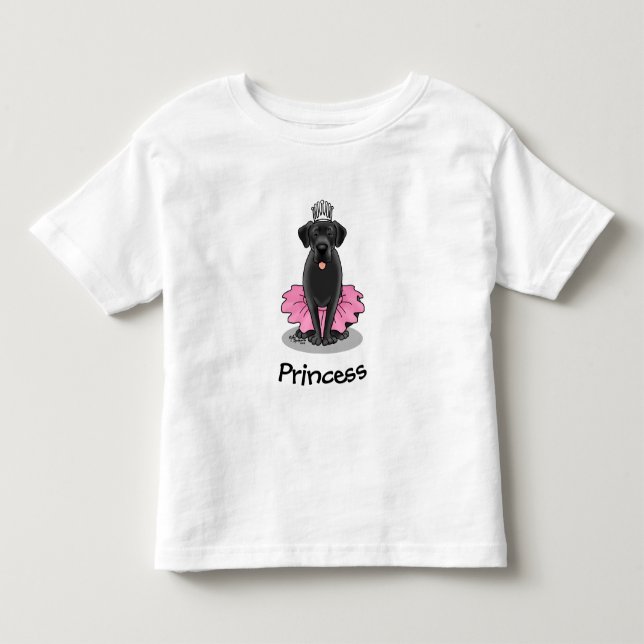 Camiseta Princesa Bailarina Cão Engraçado Labrador Retrieve (Frente)