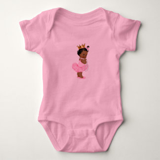 Camiseta Princesa Bailarina Tutu Pérolas Etnia Menina Bebê