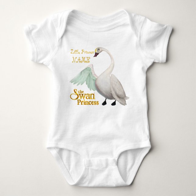Camiseta Princesa Bebê Tutu Bodysuit da cisne (Frente)