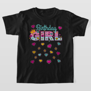 Camiseta Princesa Birthday Girl Crown Number