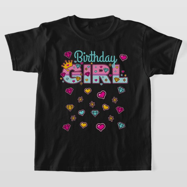 Camiseta Princesa Birthday Girl Crown Number (Postura )