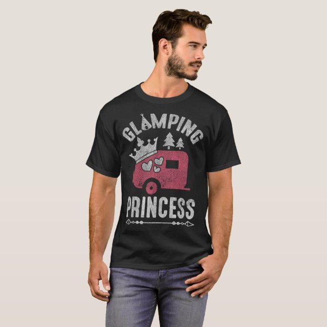 Camiseta Princesa Bonito Camping Glamper Distressed de (Frente Completa)