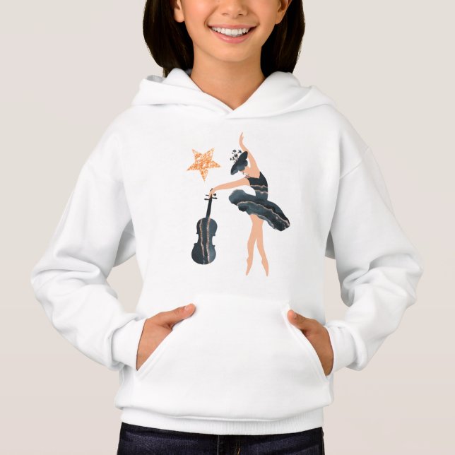 Camiseta Princesa borboleta bailarina azul e ouro (Frente)