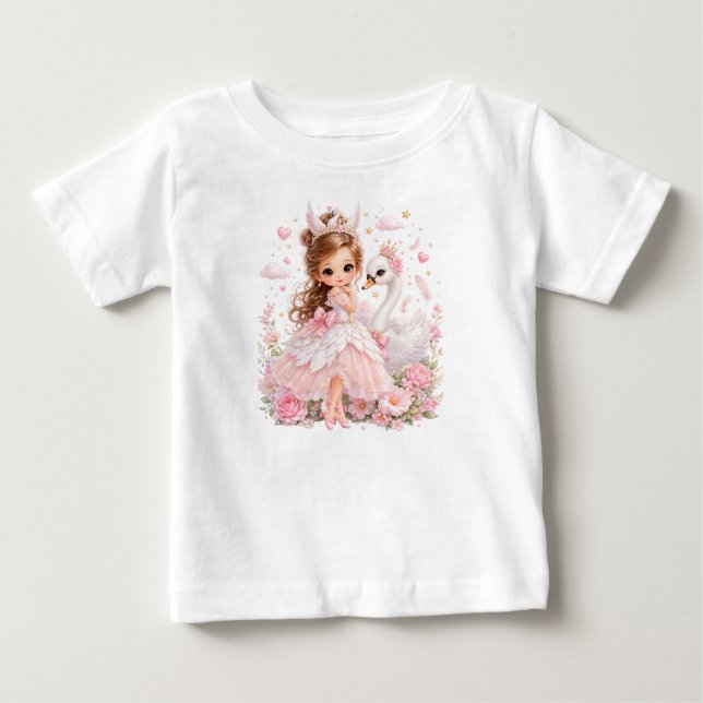 Camiseta Princesa Cisne Encantada Conto de Fadas (Frente)