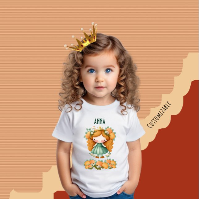 Camiseta Princesa com laranjas e flores (Criador carregado)