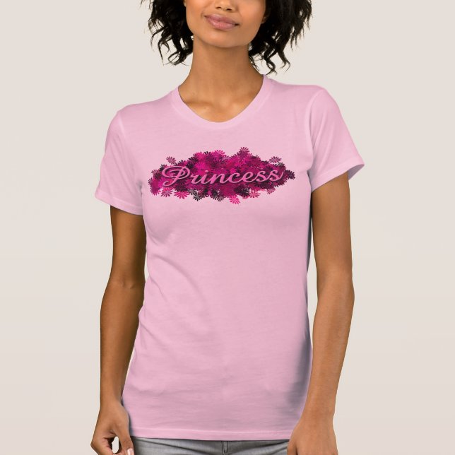 Camiseta Princesa cor-de-rosa Flor (Frente)
