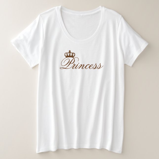 Camiseta Princesa Coroa (Opções de Estilo e Tamanho) - (Frente do Design)