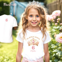 Princesa Coroa Rosa Dourada Nome de Aniversário