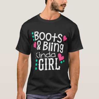 Camiseta Princesa Cowboy Boots Cowgirl Bling Country Wester