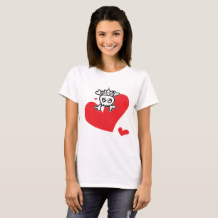 Camiseta Princesa Crânio com Coração Grande
