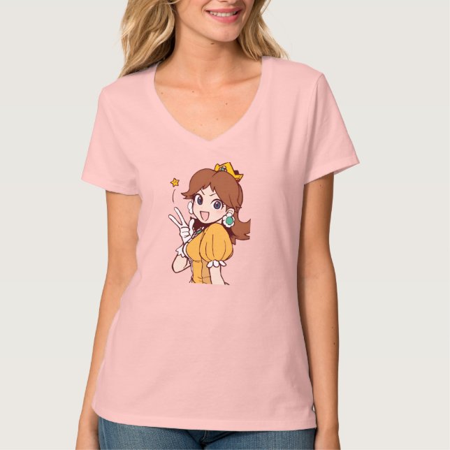 Camiseta Princesa Daisy - Gratificante e Bonita Nintendo Ch (Frente)