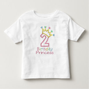 Camiseta princesa de aniversário, 2 anos, 2 anos,