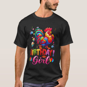 Camiseta Princesa de Aniversário de Galinha Menina É Meu An