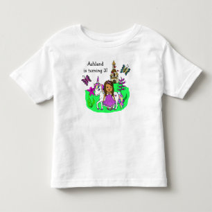 Camiseta Princesa de aniversário e Unicórnio de idade e n
