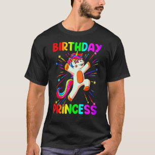 Camiseta Princesa de Aniversário Garota Bonitinha Arco-Íris
