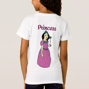 Camiseta Princesa de Cartoon Elegante a Rosa