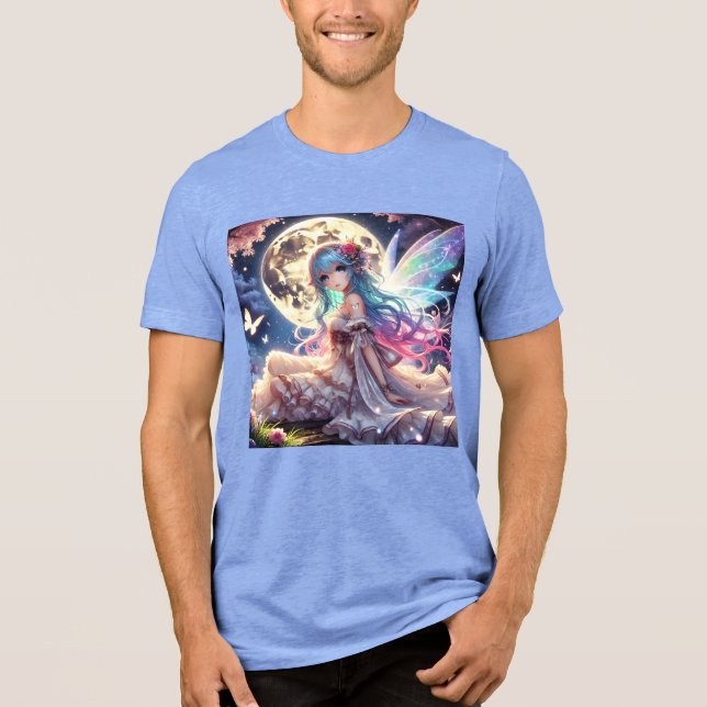 Camiseta Princesa de Fada de Lua de Anime, em Jardim (Frente)