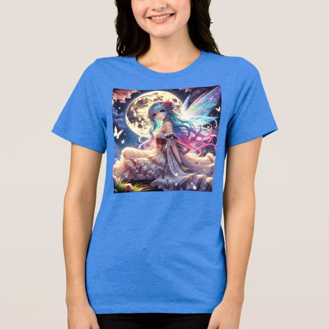 Camiseta Princesa de Fada de Lua de Anime, em Jardim (Frente)