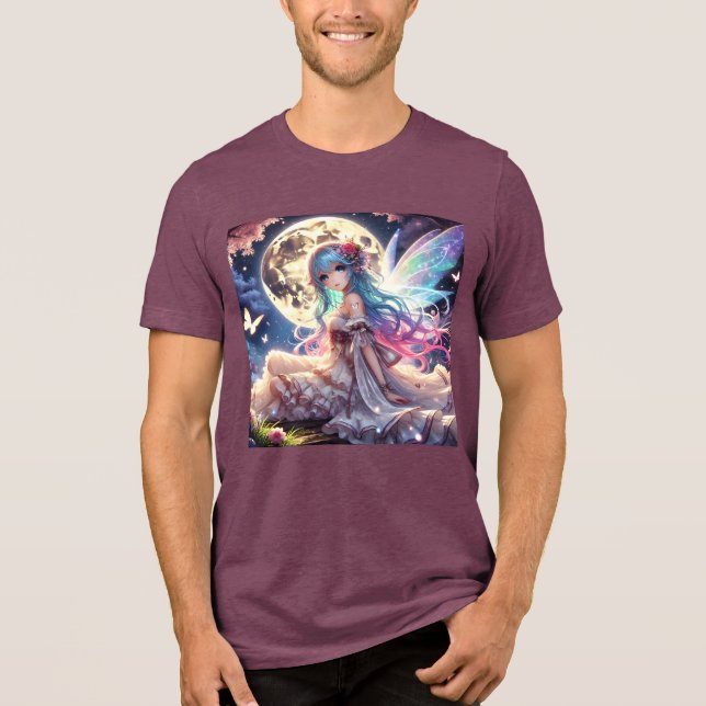 Camiseta Princesa de Fada de Lua de Anime, em Jardim (Frente)