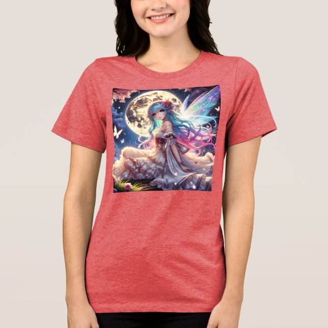 Camiseta Princesa de Fada de Lua de Anime, em Jardim (Frente)
