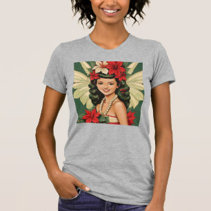 Camiseta Princesa de Natal Tropical de Retro