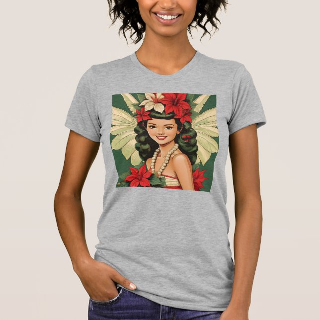 Camiseta Princesa de Natal Tropical de Retro (Frente)