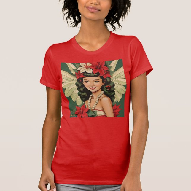 Camiseta Princesa de Natal Tropical de Retro (Frente)