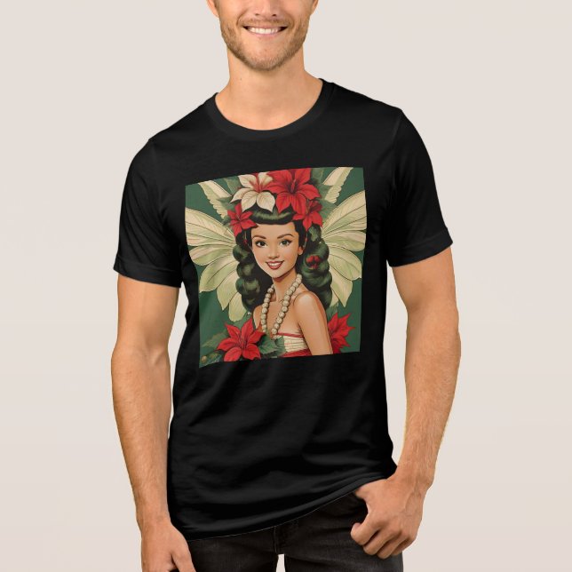 Camiseta Princesa de Natal Tropical de Retro (Frente)