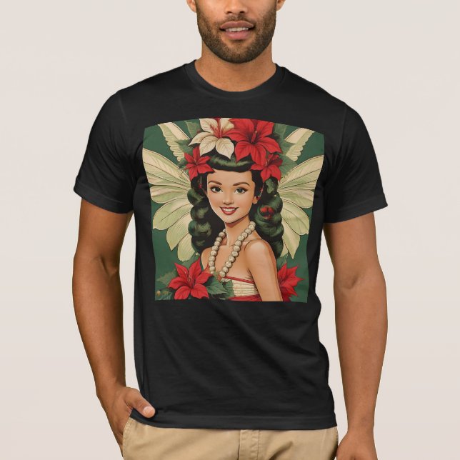 Camiseta Princesa de Natal Tropical de Retro (Frente)
