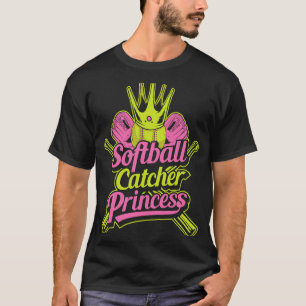 Camiseta Princesa de Softbol Catcher Arremessadora Batedora