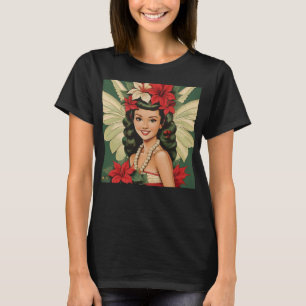 Camiseta Princesa do Natal Tropical Retro dos Anos 50