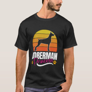 Camiseta PRINCESA DOBERMAN Doberman Mulheres Dobie Mãe Cach