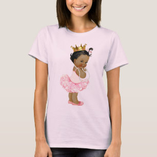 Camiseta Princesa e pérolas étnicas do bebê da bailarina