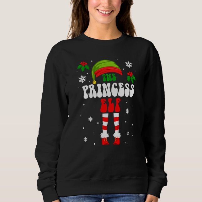 Camiseta Princesa Elf Correspondência Grupo Familiar Natal  (Frente)