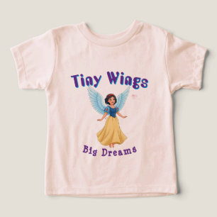 Camiseta Princesa Fada Com Asas Azuis E Vestido Amarelo 🧚