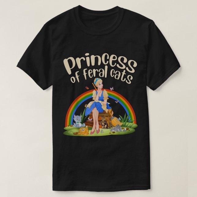 Camiseta Princesa Feral Cats Princesa com Gatos Tt (Frente do Design)