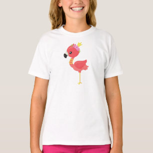 Camiseta Princesa Flamingo, Coroa, Flamingo Cute, Flores