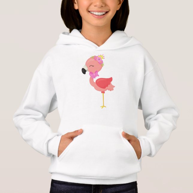 Camiseta Princesa Flamingo, Flores, Flamingo Bonito, Coroa (Frente)