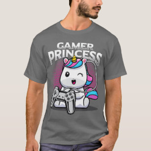 Camiseta Princesa Gamer Console Jogos Unicórnio Computador