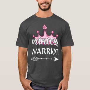 Camiseta Princesa Guerreira, Coroa Rosa, Cancer de Mama, Aw