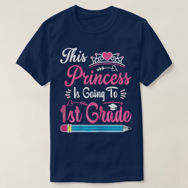 Camiseta Princesa indo para a rua 100Para garotas de volta  (Frente do Design)