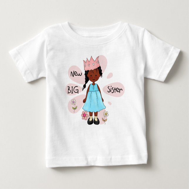 Camiseta Princesa Irmã Africana Americana (Frente)