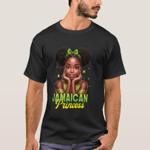 Camiseta Princesa Jamaicana Meninas Afro com Cabelo Orgulho