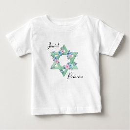 Camiseta Princesa Judaica Estrela de David com flores paste