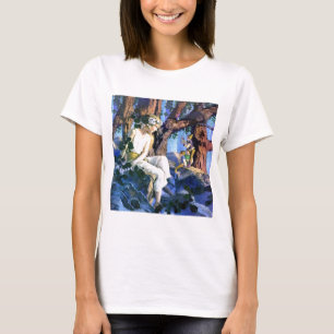 Camiseta Princesa justa de Maxfield Parrish e os gnomos